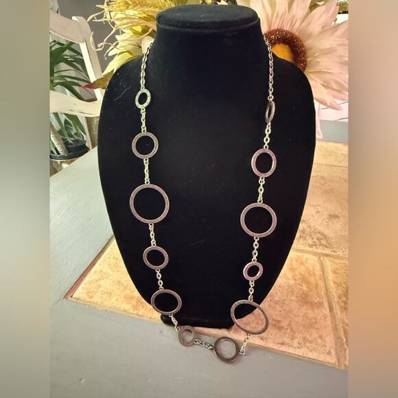 Brighton Silver Tone Circles Pendant Necklace - Picture 1 of 9